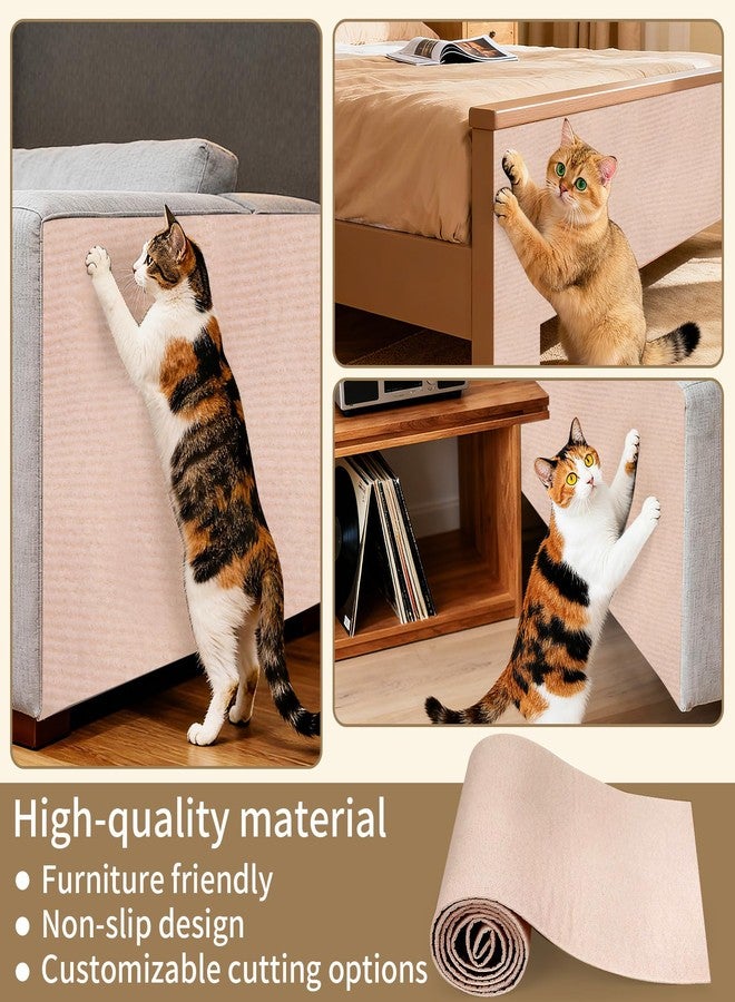 Dyale 78.7"x15.8" Cat Scratch Mat,Adhesive Cat Scratch Pad for Furniture,DIY Cats Scratch Furniture Protector for Furniture,Sofa,Couch,Covering Cat Scratching Post Replacement Pads,Light Khaki - Image 5